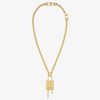 Men Givenchy Jewelry | Small Lock Necklace In Metal Golden Yellow