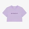 Women Givenchy T-Shirts | Givenchy Cropped T-Shirt In Tufted Cotton Lavender