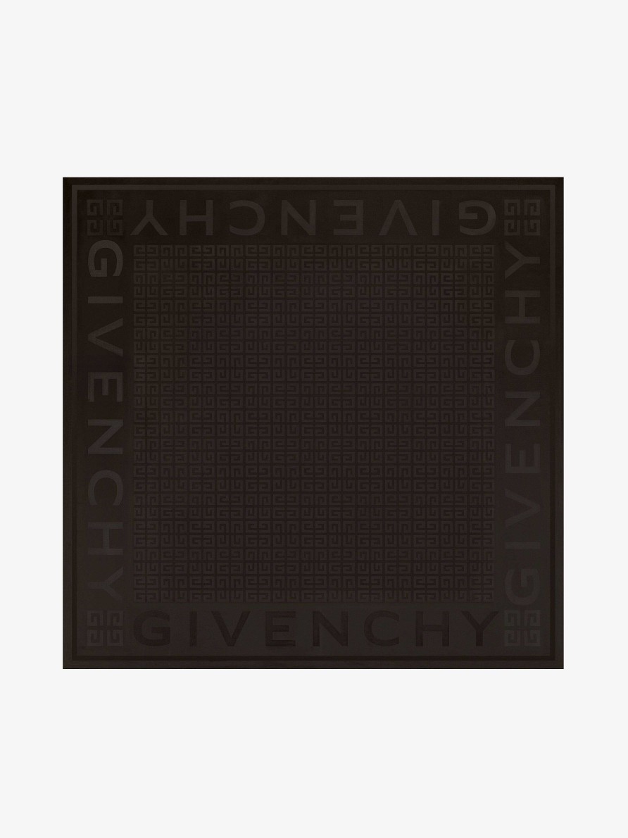 Women Givenchy Scarves | Givenchy 4G Large Square In Silk Jacquard Black