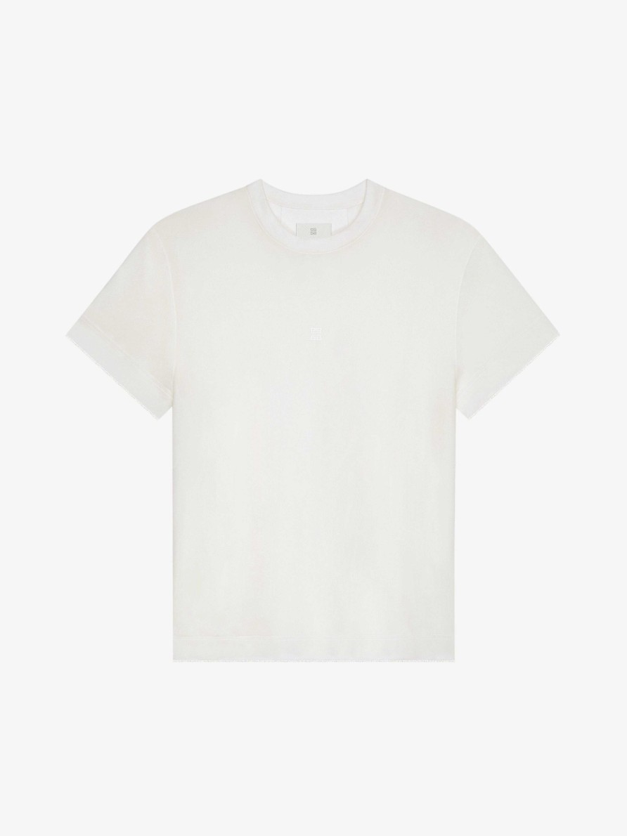 Women Givenchy T-Shirts | Double-Layer Oversized T-Shirt In Silk Off White