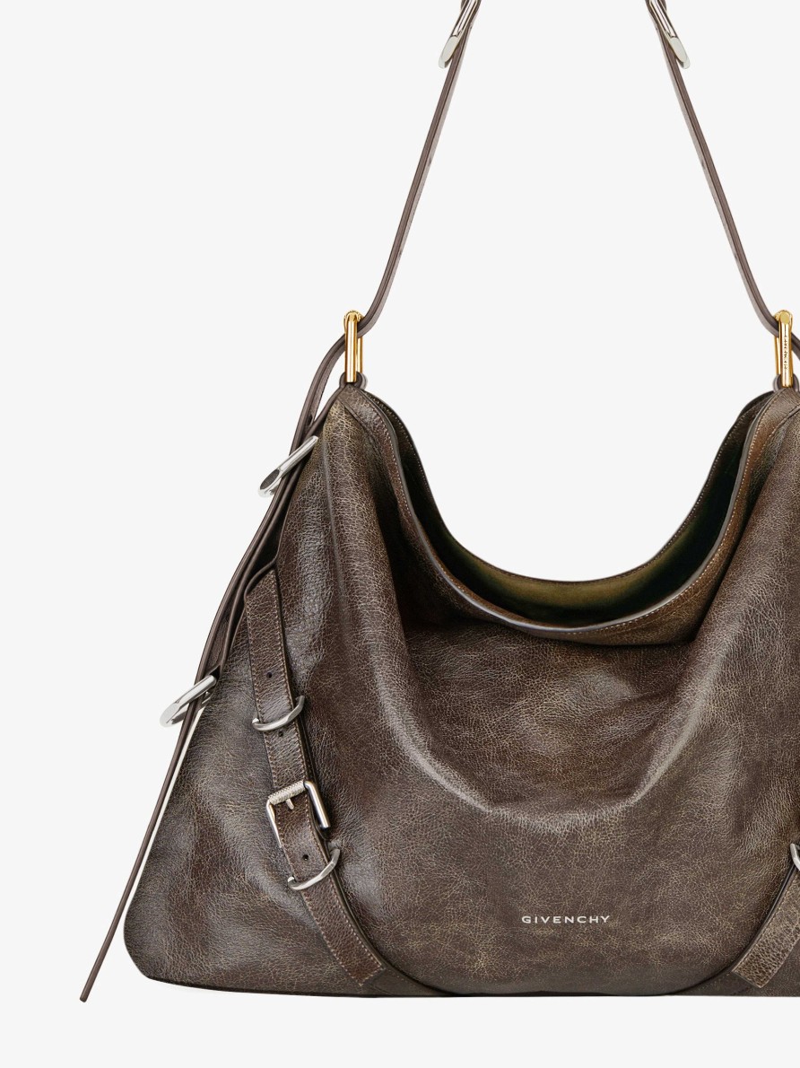 Women Givenchy Voyou | Medium Voyou Bag In Aged Leather Walnut Brown