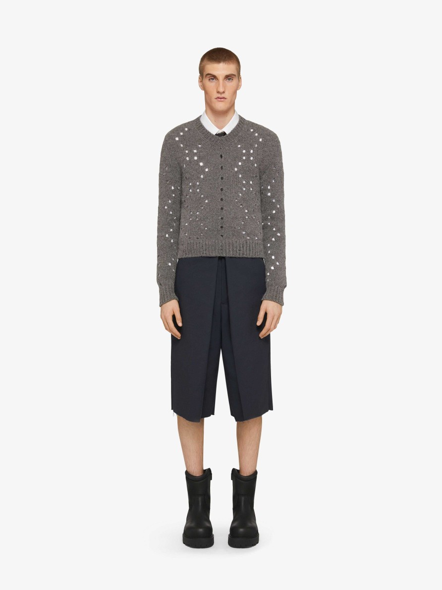 Men Givenchy Knitwear | Sweater In Wool Medium Grey