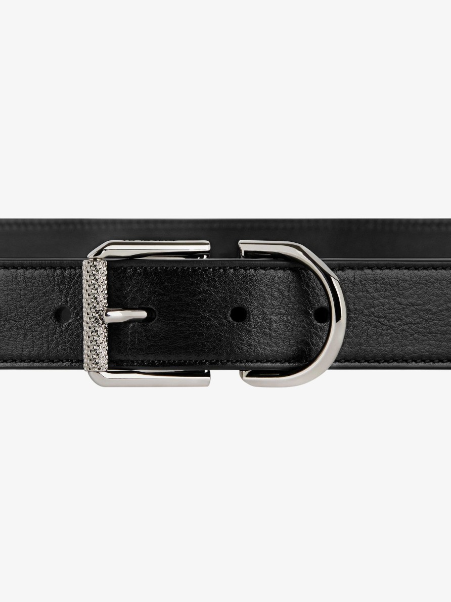 Men Givenchy Belts | Voyou Belt In Leather Black