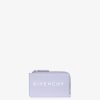 Women Givenchy Small Leather Goods | G-Cut Zipped Cardholder In 4G Leather Lavender