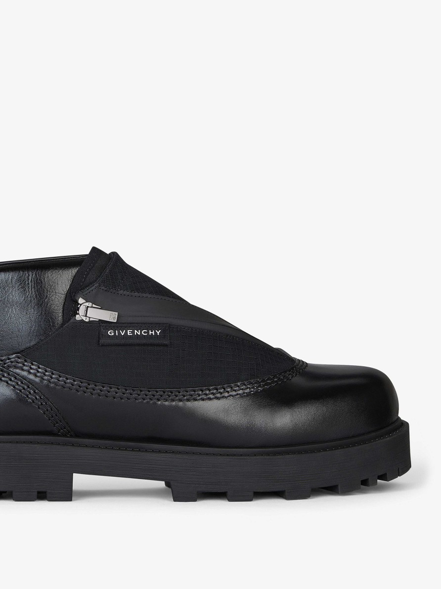 Men Givenchy Boots & Derbies | Storm Ankle Boots In Leather With Zip Black