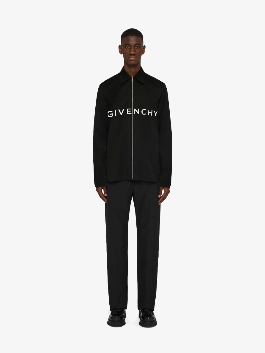 Men Givenchy Shirts | Givenchy Boxy Fit Shirt In Poplin Black