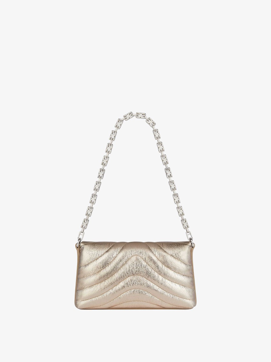 Women Givenchy 4G | Micro 4G Soft Bag In Laminated Leather Dusty Gold