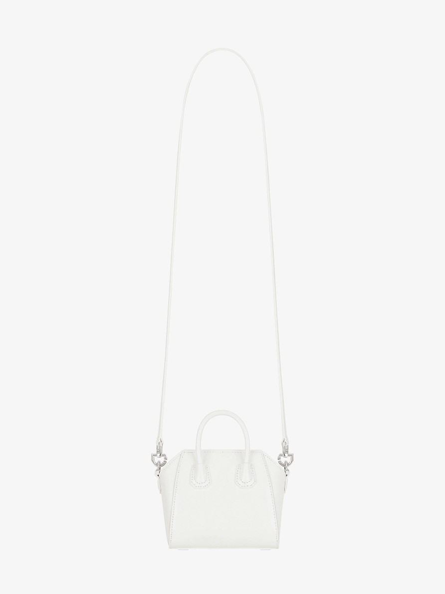 Women Givenchy Mini & Micro Bags | Micro Antigona Bag In Box Leather Ivory