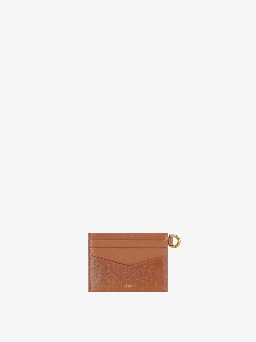 Women Givenchy Small Leather Goods | 4G Card Holder In Grained Leather Tan