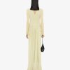 Women Givenchy Dresses | Evening Draped Dress In Jersey And Silk With Train Pale Yellow