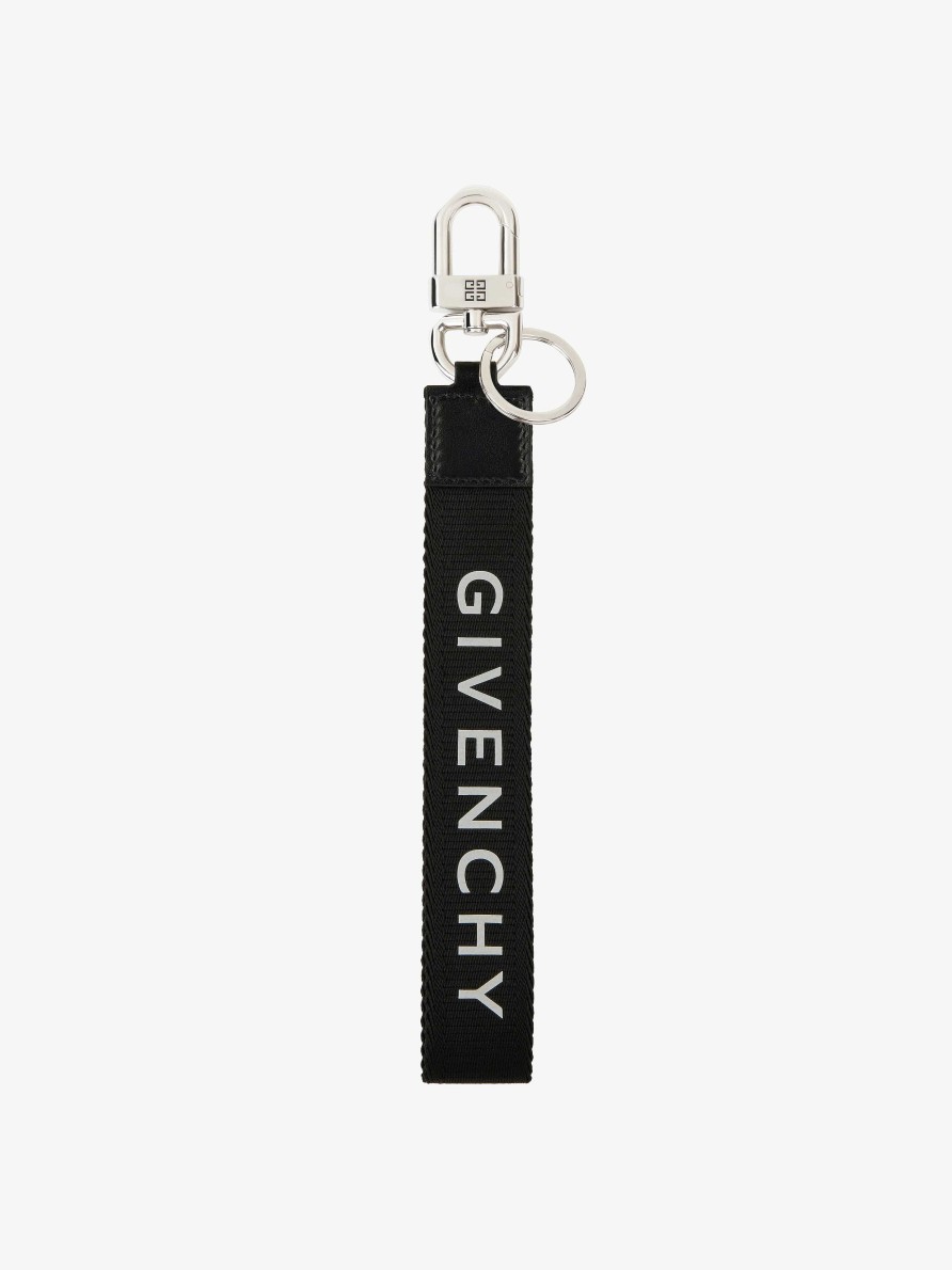 Men Givenchy Other Accessories | Wristlet Keyring In Webbing Black/White