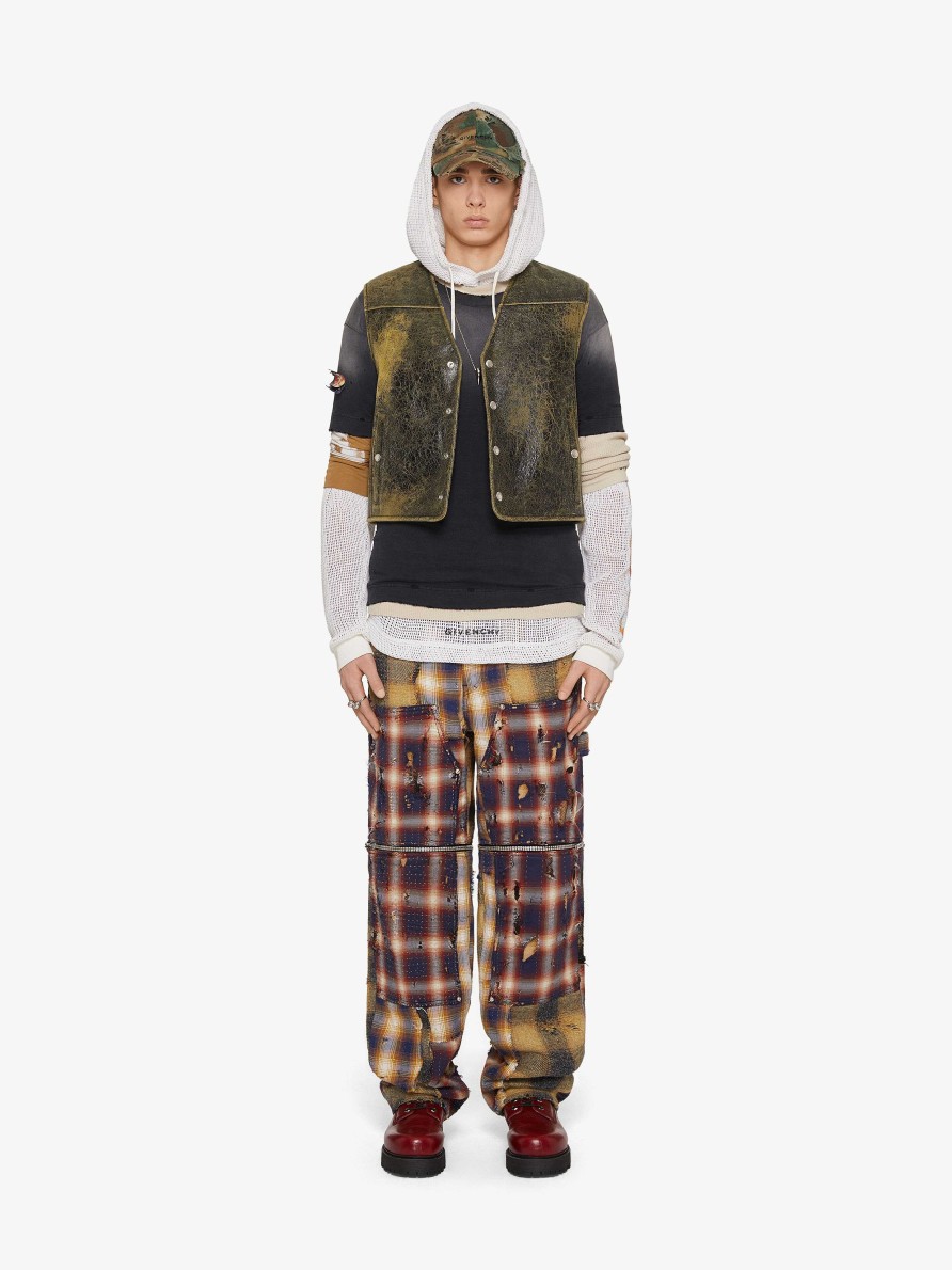 Men Givenchy Pants | Two In One Detachable Pants In Boro-Effect Destroyed Denim Multicolored