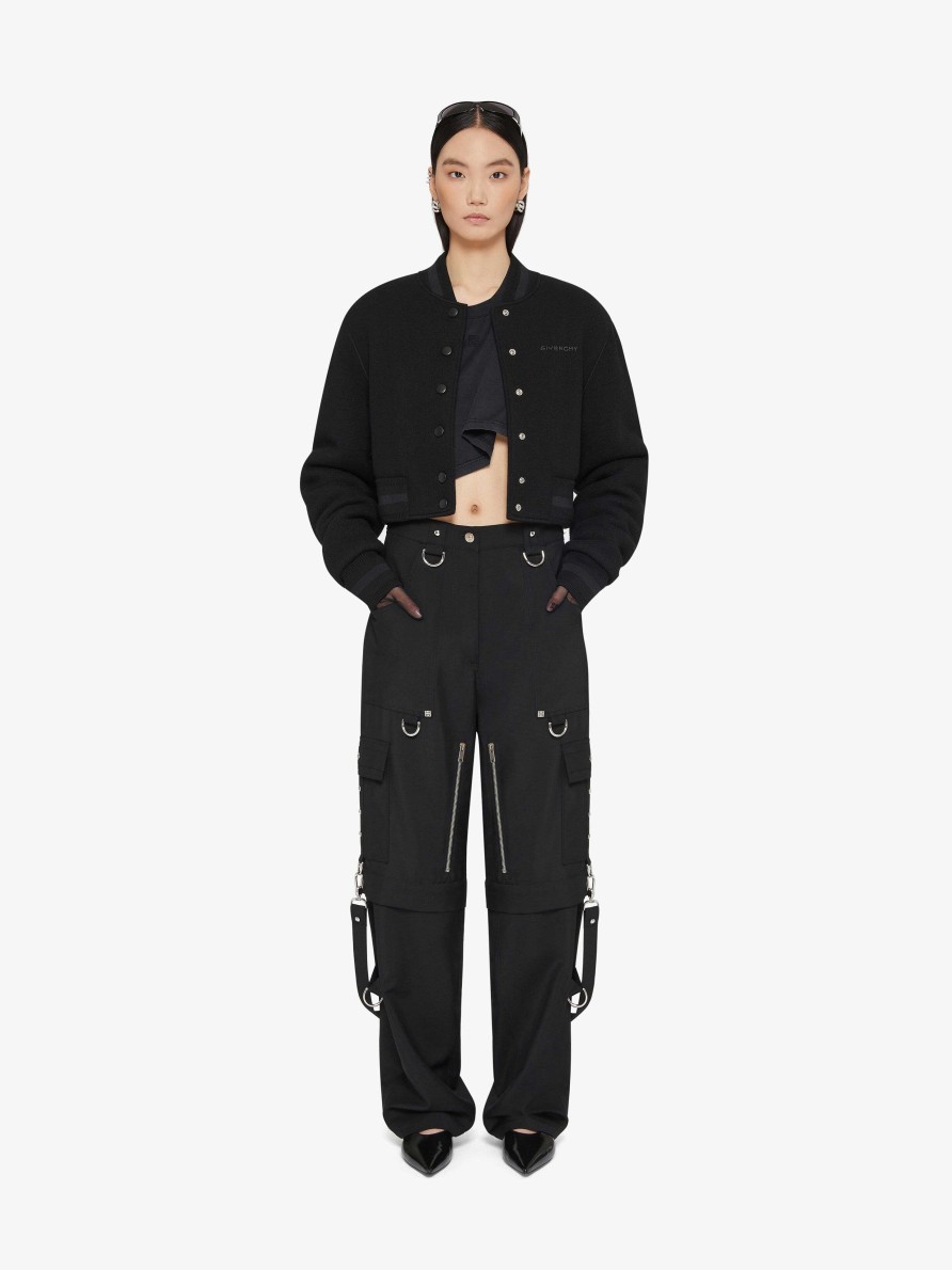 Women Givenchy Pants | Two In One Detachable Pants In Wool And Mohair Black