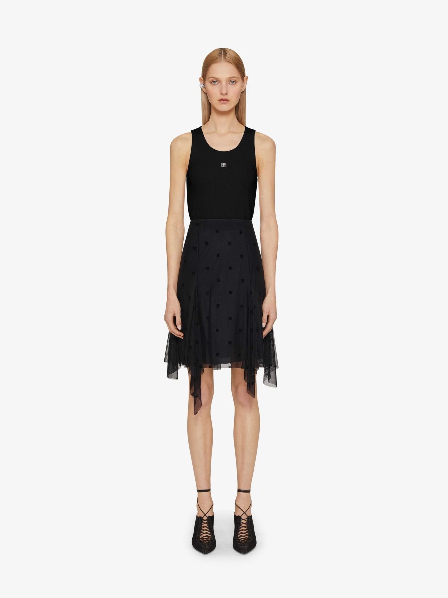 Women Givenchy Skirts | Pleated Skirt In 4G Tulle Black