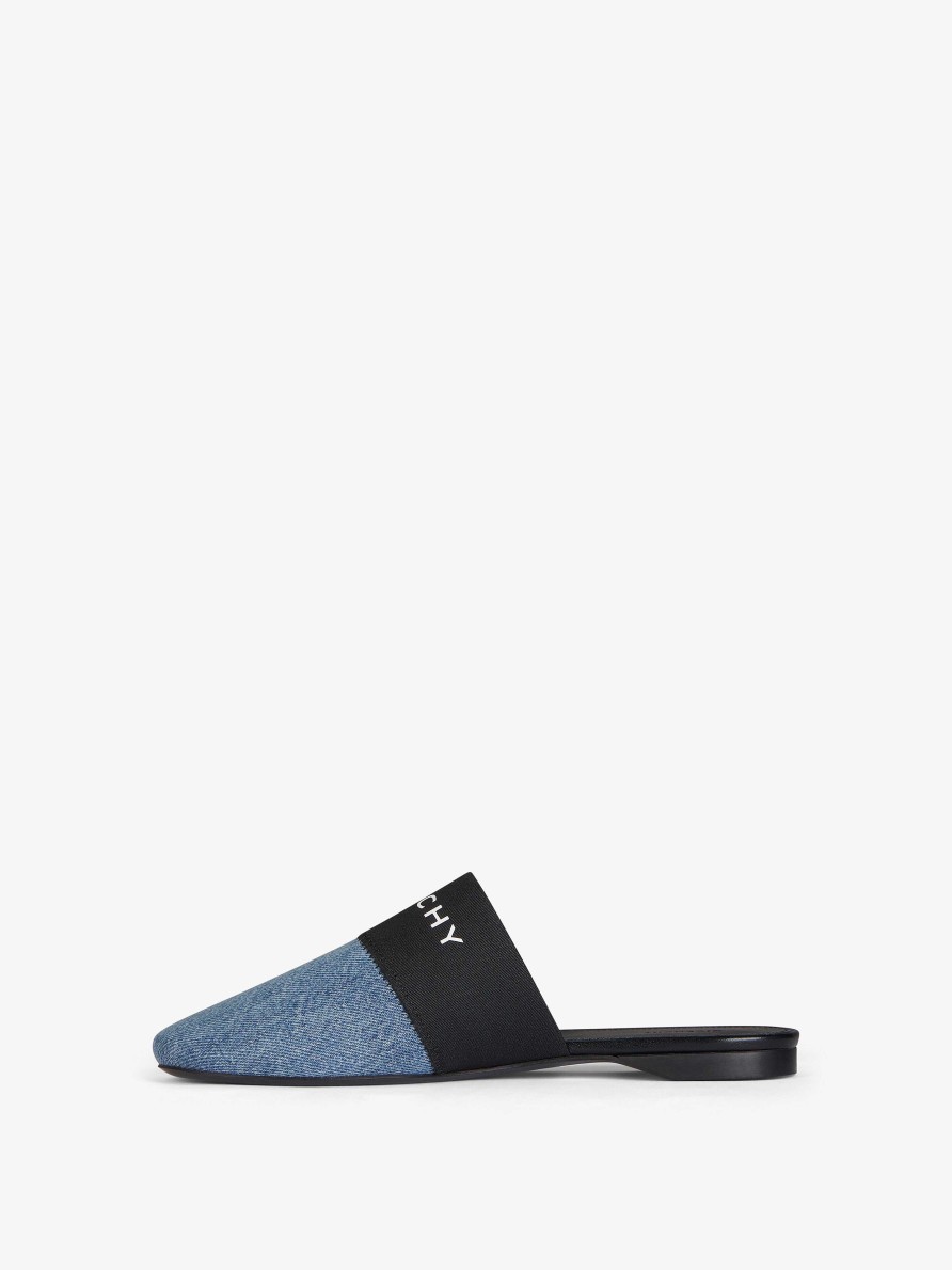 Women Givenchy Slides & Sandals | Bedford Flat Mules In Denim Medium Blue