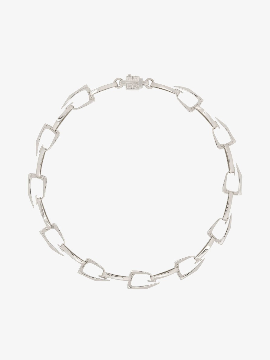 Men Givenchy Jewelry | Giv Cut Necklace In Metal Silvery