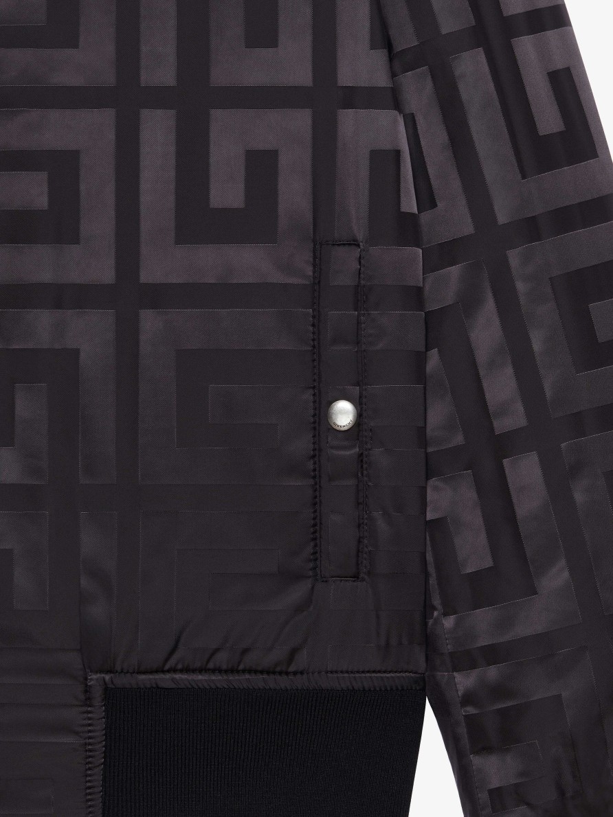 Men Givenchy Outerwear & Blousons | Reversible Bomber Jacket In 4G Wool Black