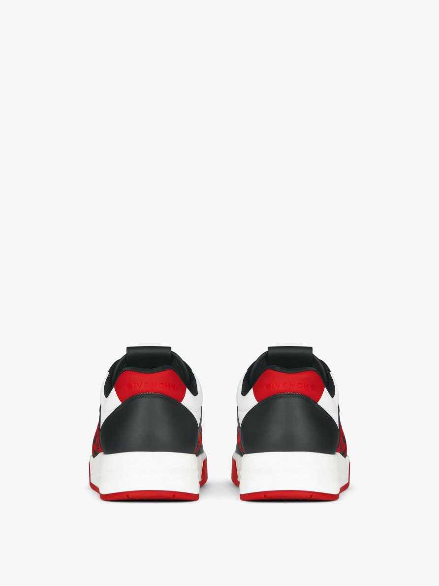 Men Givenchy G4 | G4 Sneakers In Leather Black/White/Red