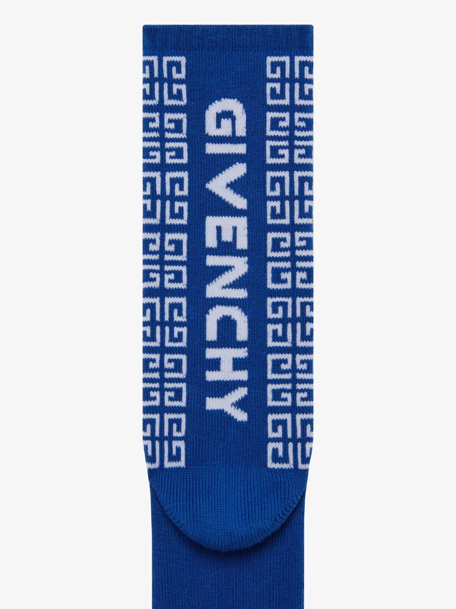 Men Givenchy Boy (4 To 12 Years) | Socks In 4G Jacquard White/Blue