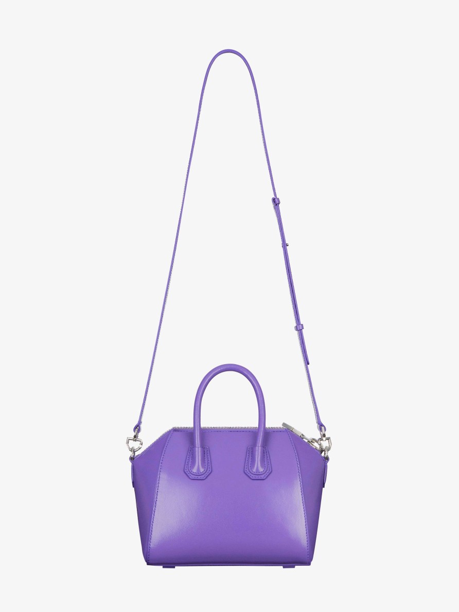 Women Givenchy Antigona | Mini Antigona Bag In Box Leather Purple Dahlia