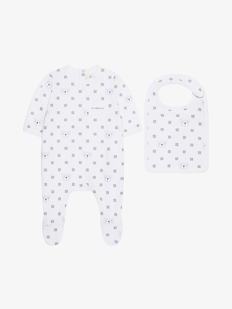 Men Givenchy Baby (1 Month To 3 Years) | Pyjamas, Bib And Case In 4G Cotton Gift Set White