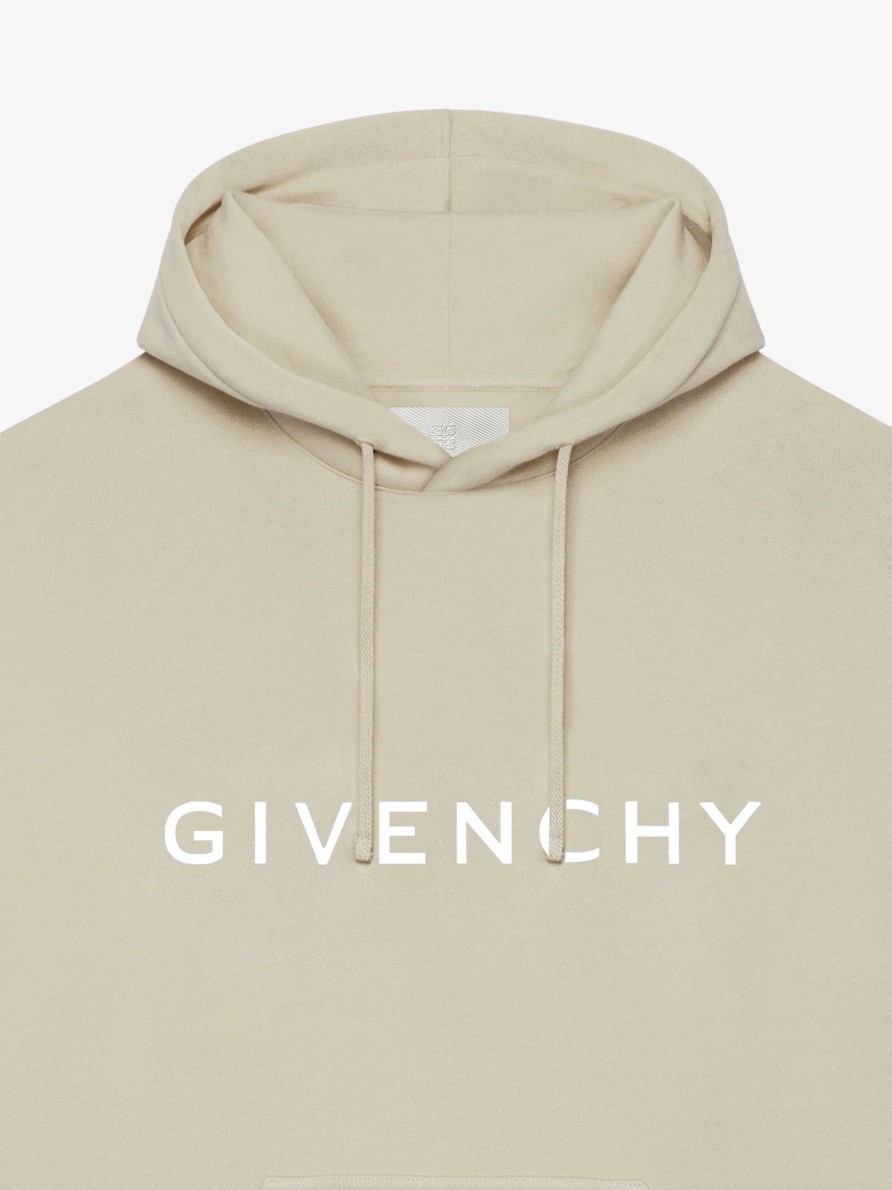 Men Givenchy Sweatshirts & Hoodies | Givenchy Archetype Slim Fit Hoodie In Fleece Clay