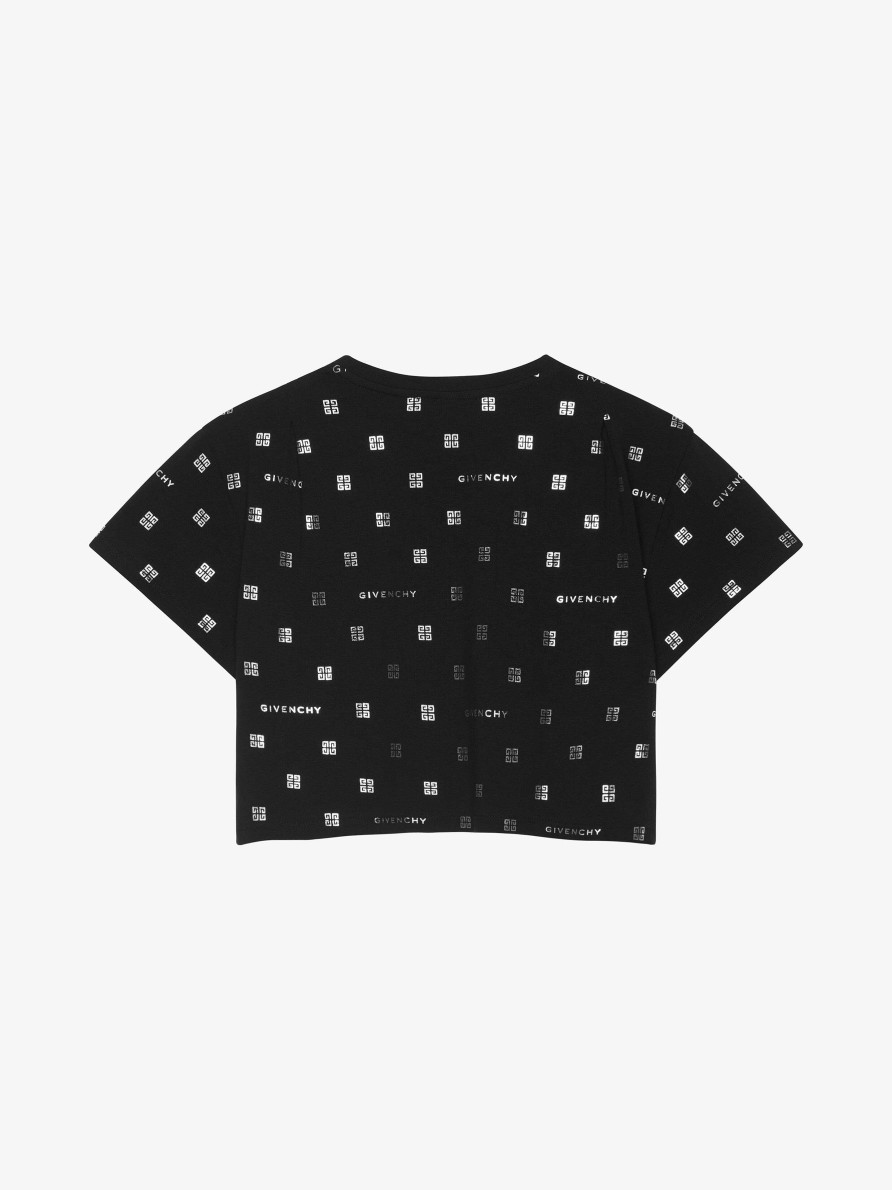 Women Givenchy Girl (4 To 12 Years) | T-Shirt In Givenchy 4G Cotton Black/Silvery