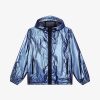 Men Givenchy Outerwear & Blousons | Laminated Hooded Windbreaker Military Blue