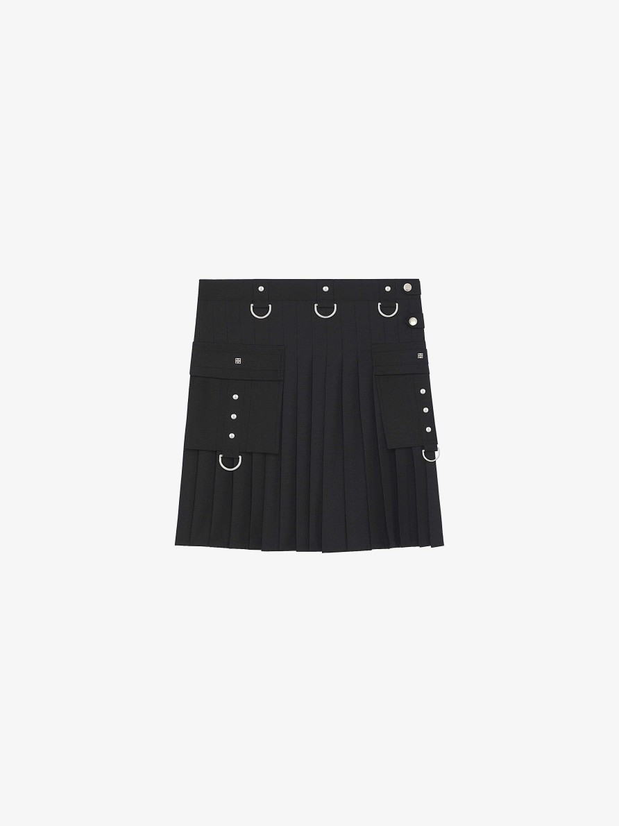 Women Givenchy Skirts | Kilt Skirt In Wool And Mohair Black