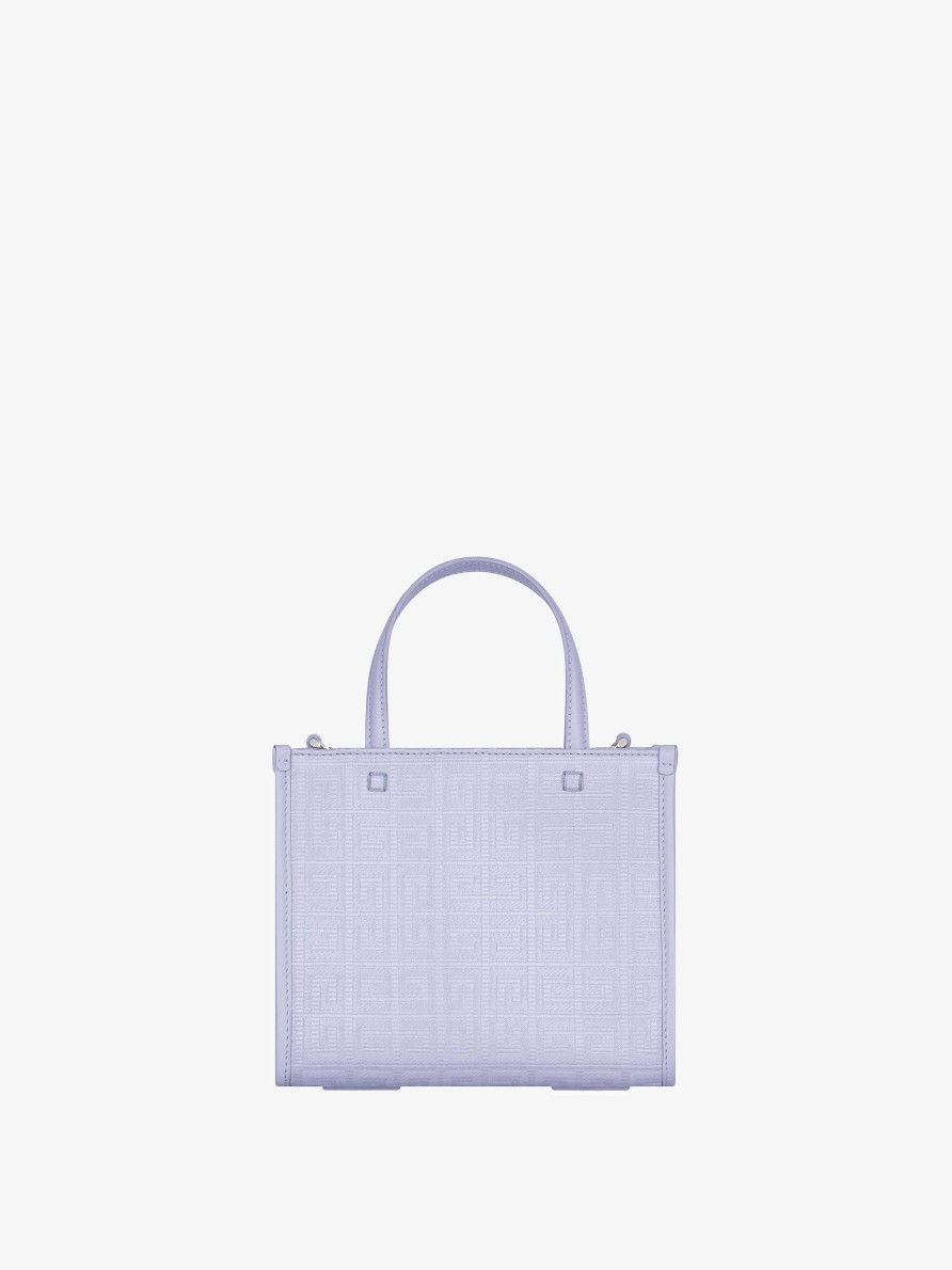 Women Givenchy G-Tote | Mini G-Tote Shopping Bag In 4G Coated Canvas Lavender