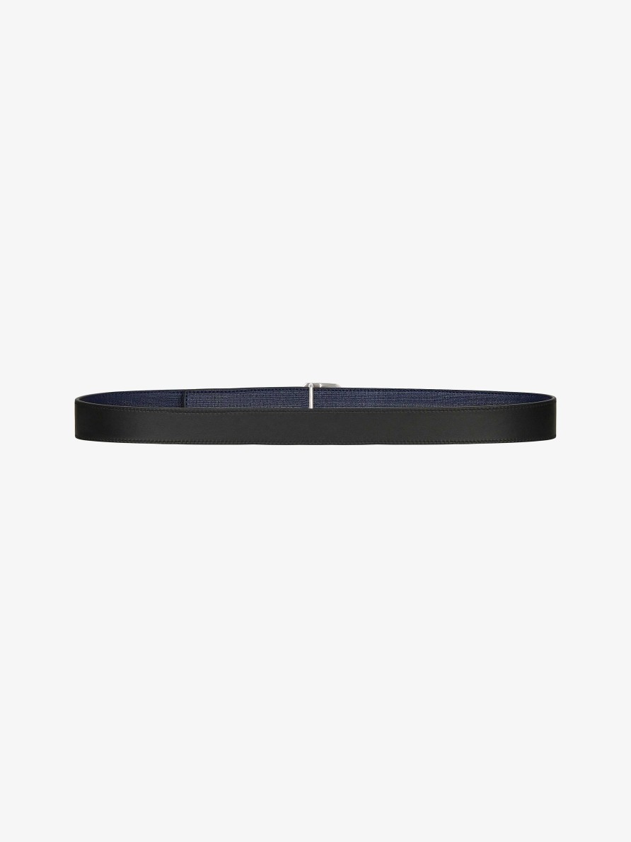 Men Givenchy Belts | G-Chain Reversible Belt In 4G Classic Leather Black/Navy