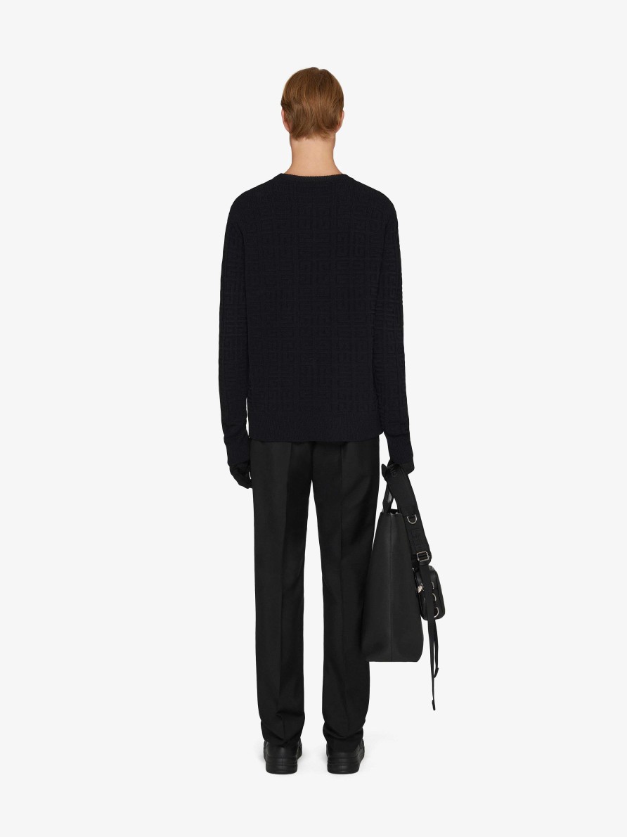 Men Givenchy Knitwear | Sweater In 4G Jacquard Black