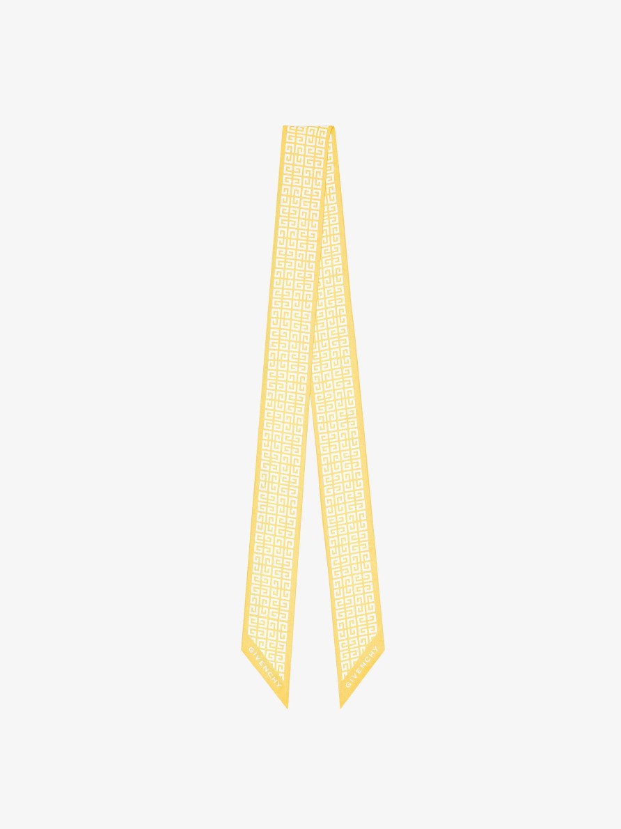 Women Givenchy Scarves | 4G Bandeau In Silk White/Yellow