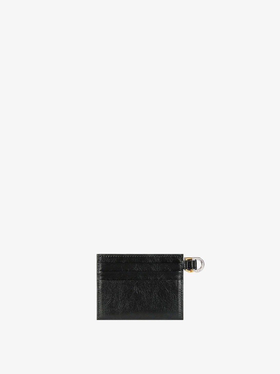 Women Givenchy Small Leather Goods | Voyou Card Holder In Leather Black