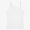 Women Givenchy Tops & Shirts | Asymmetric Top In Cotton With Chain Detail White