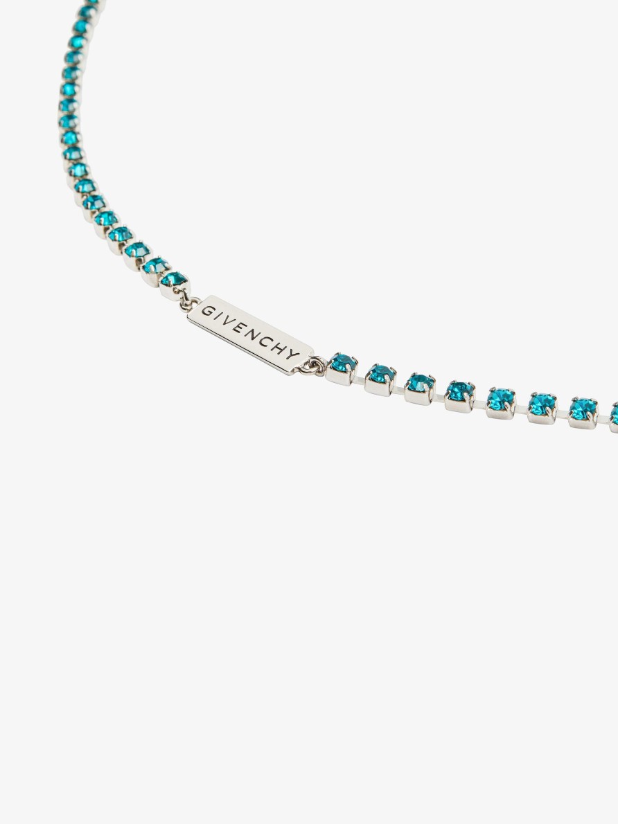 Men Givenchy Jewelry | 4G Crystal Necklace In Metal With Crystals Turquoise