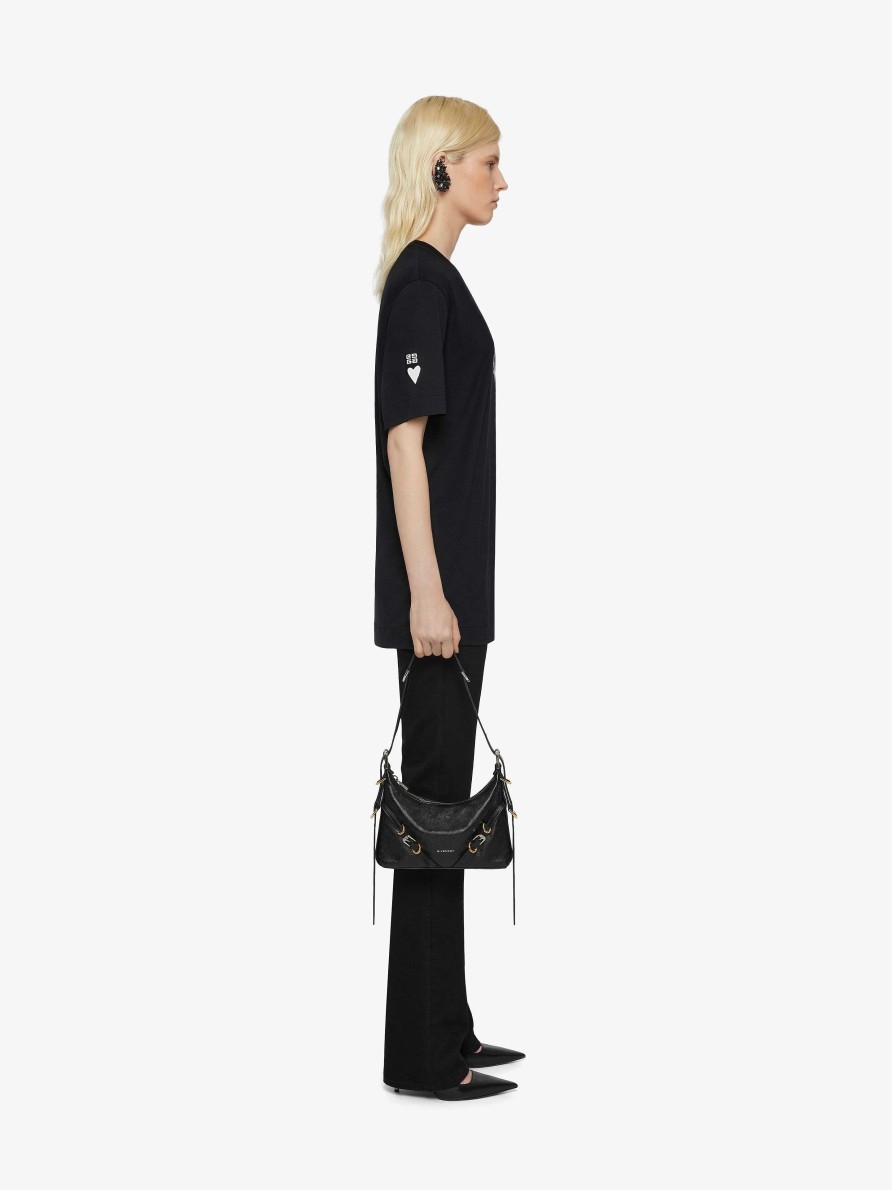 Women Givenchy T-Shirts | Loose Fit T-Shirt In Cotton With Givenchy Love Print Black