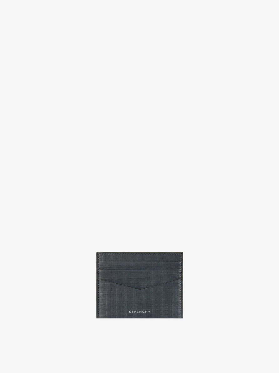 Men Givenchy Small Leather Goods | Givenchy Card Holder In Two Tone 4G Classic Leather Grey/Green