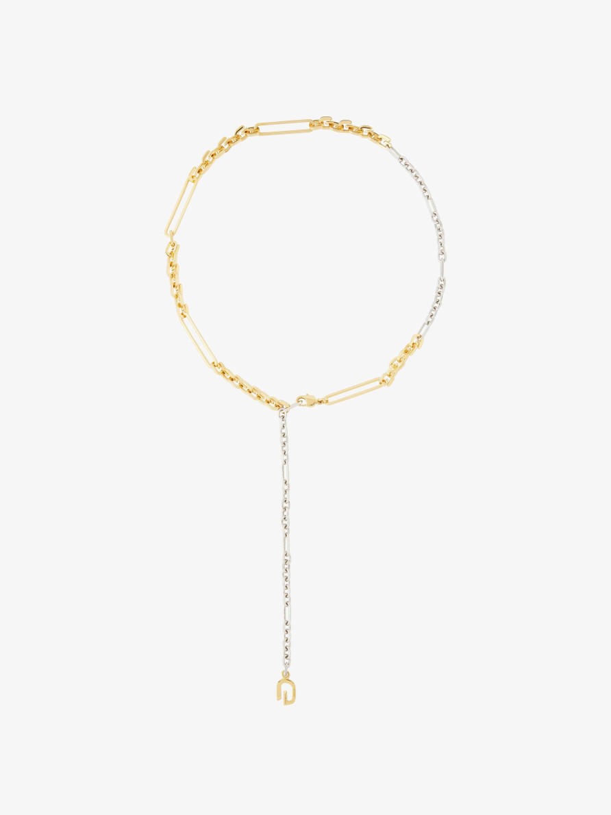 Men Givenchy Jewelry | G Link Necklace In Metal Golden/Silvery