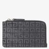 Women Givenchy Small Leather Goods | G-Cut Zipped Cardholder In 4G Lurex And Leather Dark Grey