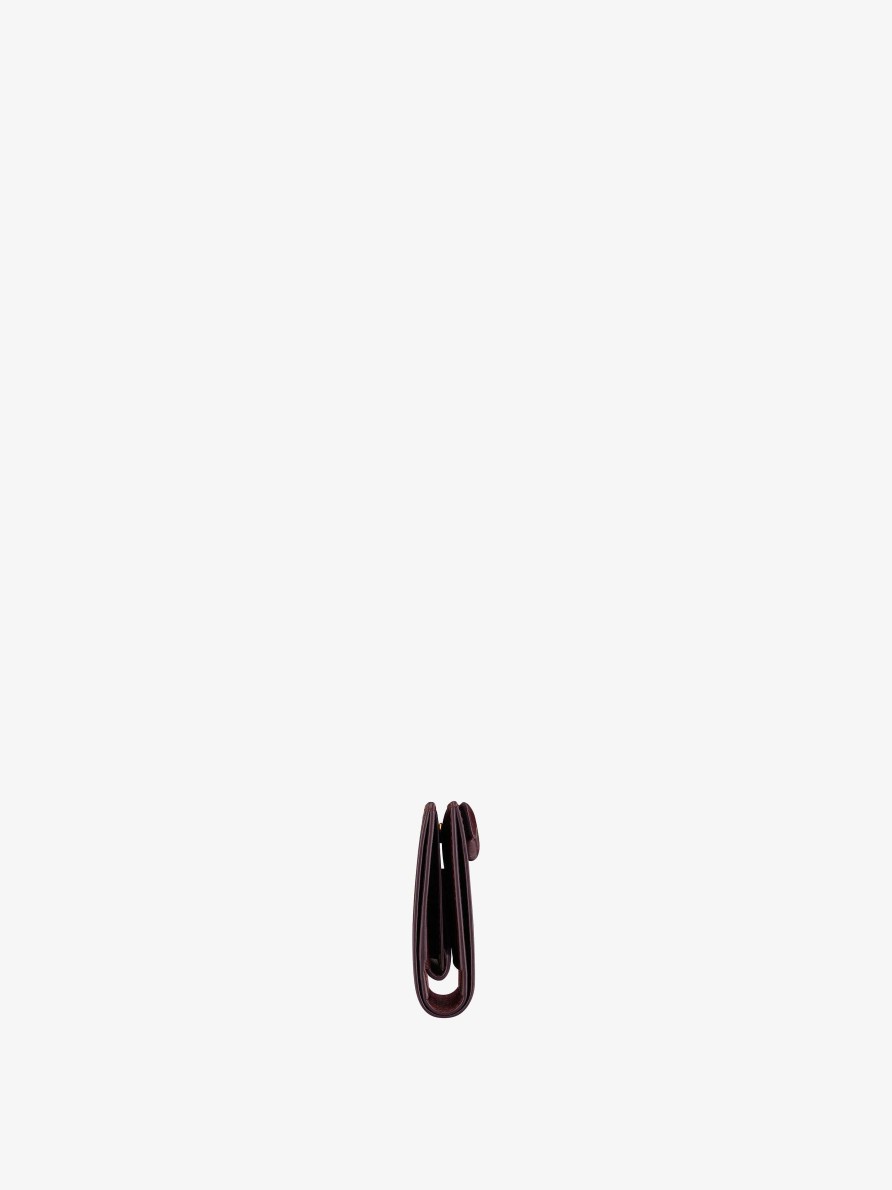 Women Givenchy Small Leather Goods | Antigona Bifold Wallet In Box Leather Oxblood Red