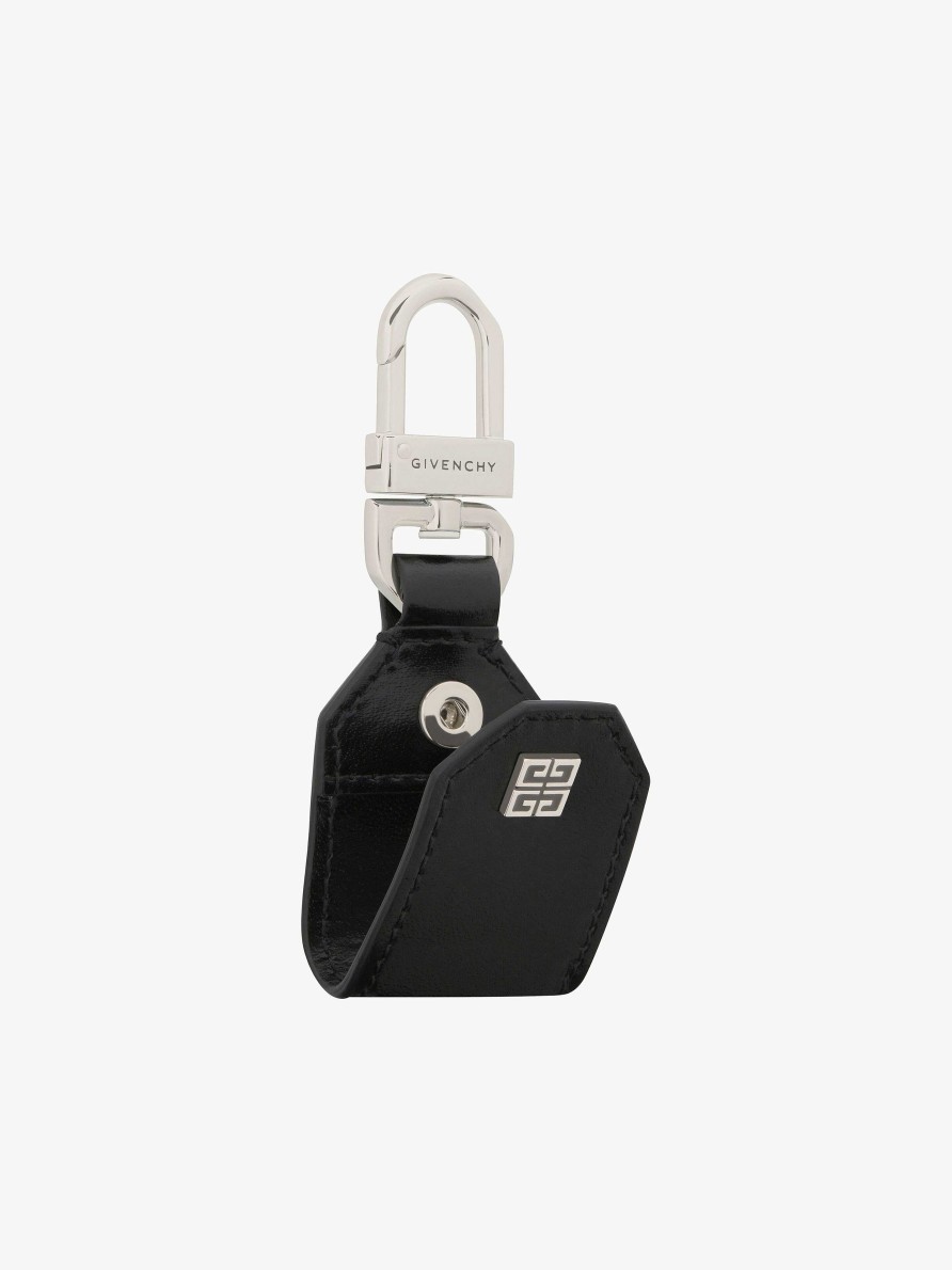 Men Givenchy Other Accessories | 4G Keyring In Leather Black