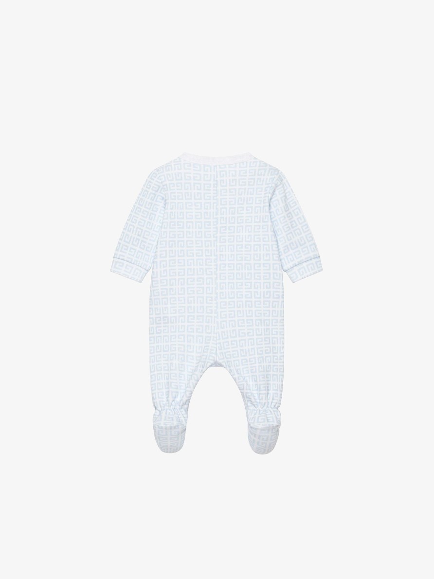 Men Givenchy Baby (1 Month To 3 Years) | Givenchy 4G Pyjama In Cotton Baby Blue/White