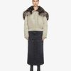 Women Givenchy Outerwear & Blousons | Cropped Bomber Jacket With 4G Fur Hood Mastic