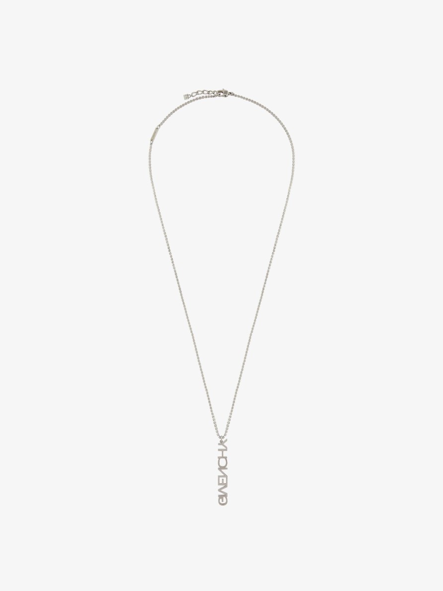 Men Givenchy Jewelry | Givenchy Necklace In Metal With Crystals Silvery