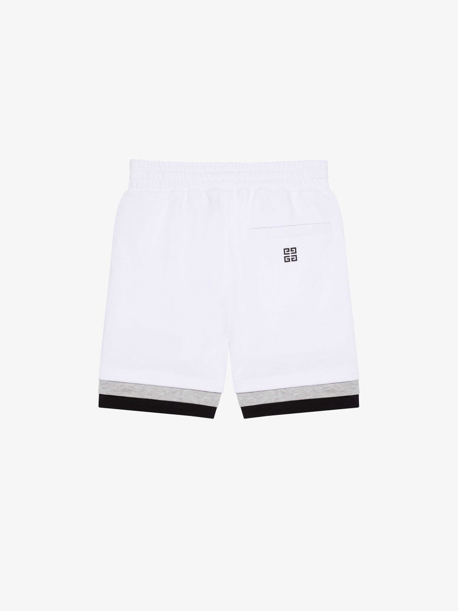 Men Givenchy Boy (4 To 12 Years) | Givenchy Sewn & Layer Bermuda Shorts In Fleece Grey/White