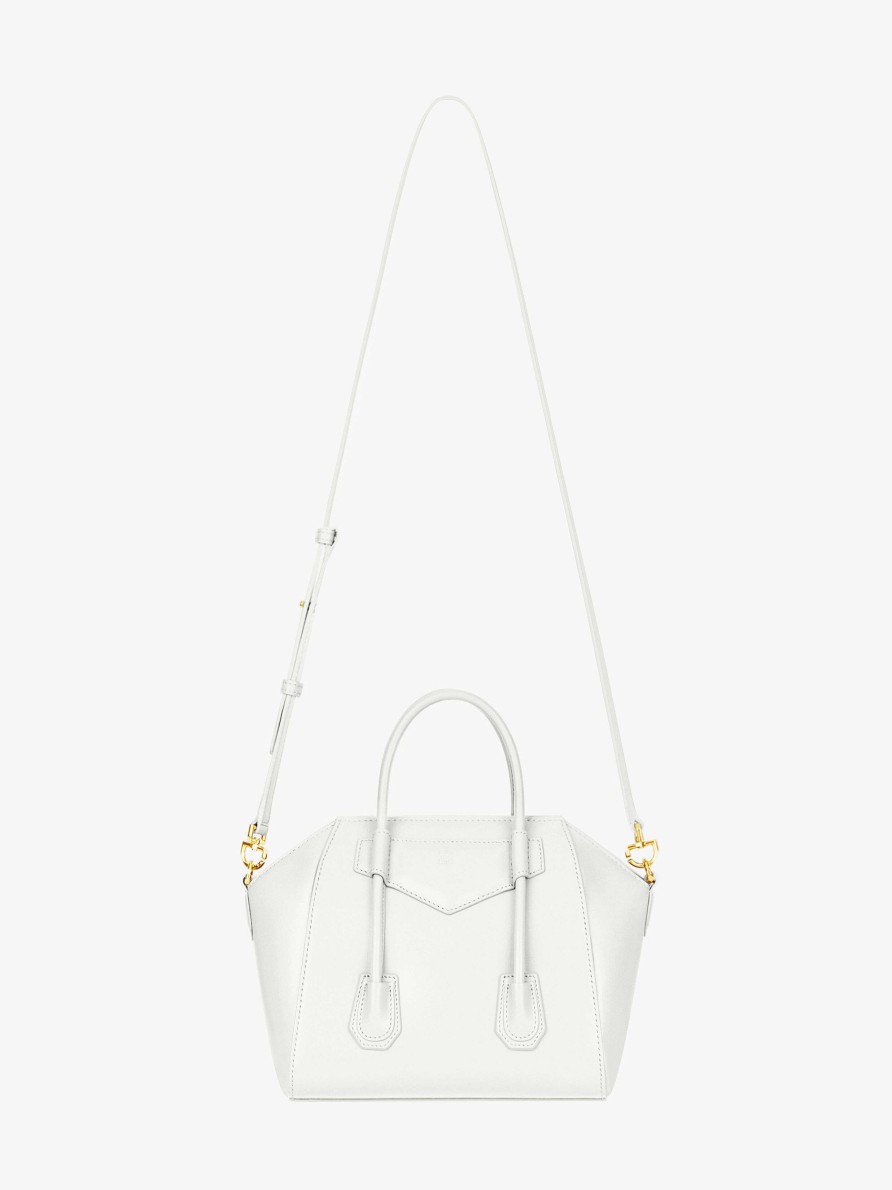 Women Givenchy Antigona | Mini Antigona Lock Bag In Box Leather Ivory