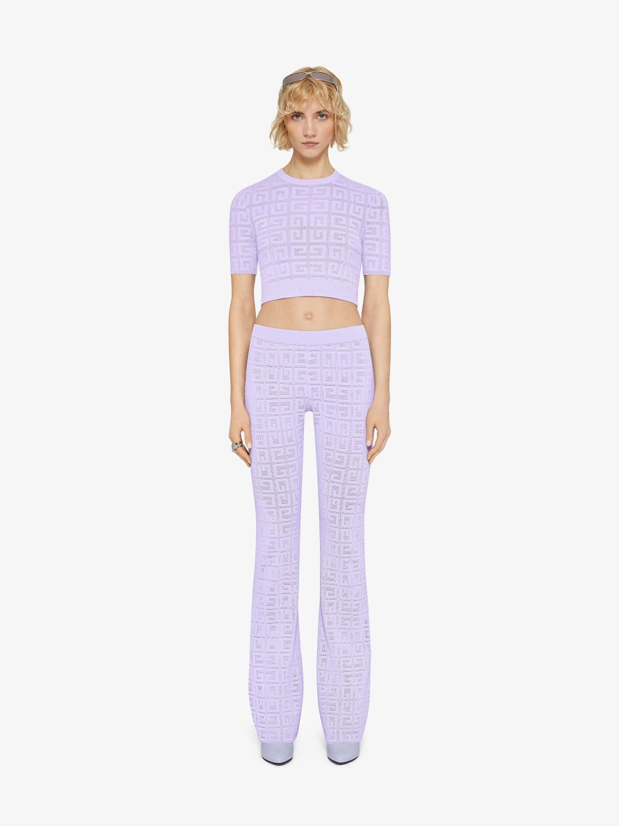 Women Givenchy Pants | Flare Pants In 4G Jacquard Lavender