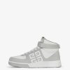 Men Givenchy G4 | G4 High Top Sneakers In Leather Grey/White