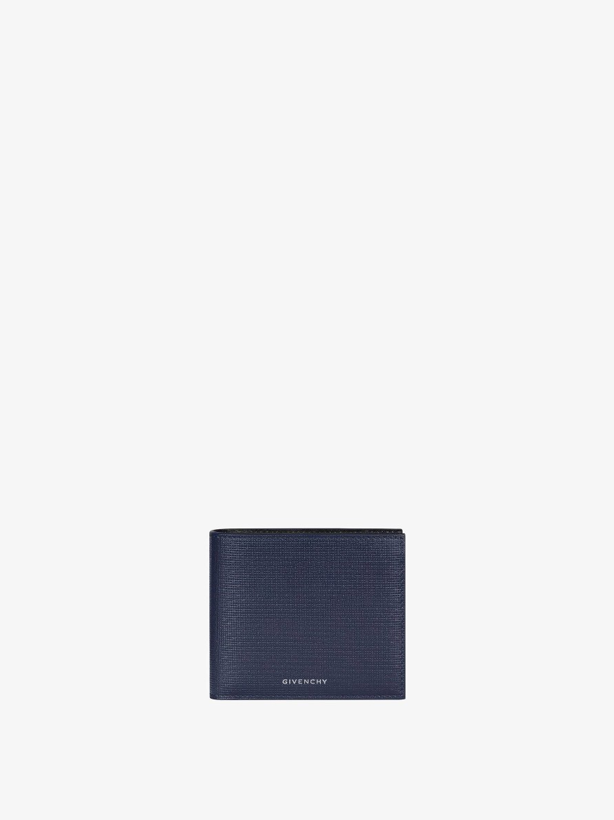 Men Givenchy Small Leather Goods | Givenchy Wallet In 4G Classic Leather Navy/Black